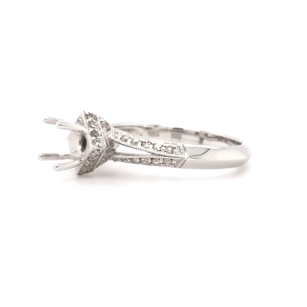 diamond semi mounting 18 kt white gold 0.36 ctw