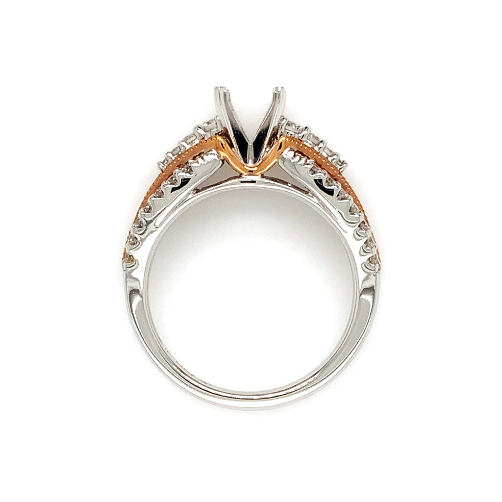 ostbey diamond semi mounting round brilliant cut diamonds 0.47 ctw 14k white and rose gold
