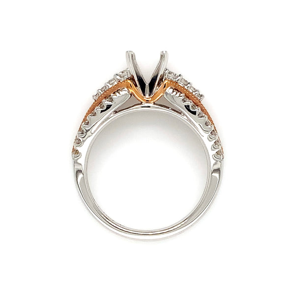ostbey diamond semi mounting round brilliant cut diamonds 0.47 ctw 14k white and rose gold