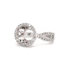 diamond halo semi mounting wedding set diamonds  0.95ctw 14 karat white gold