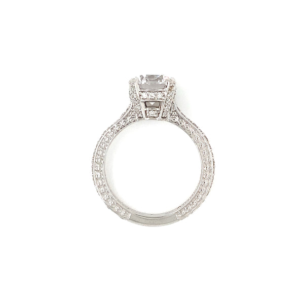 asba collection pave 4 prong round diamond semi mounting 14 kt white gold 0.44 ct t.w.
