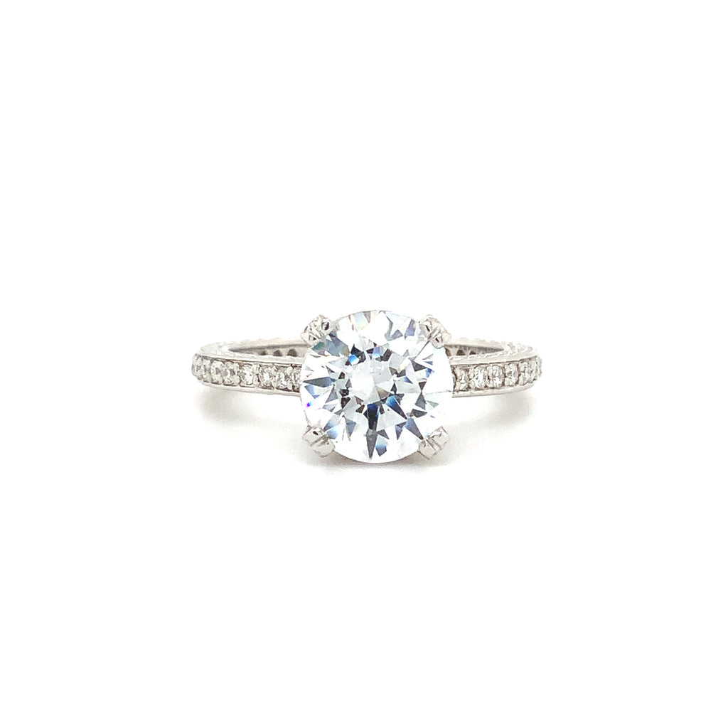 asba collection pave 4 prong round diamond semi mounting 14 kt white gold 0.44 ct t.w.