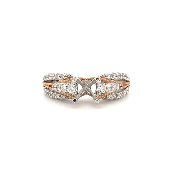 ostbey diamond semi mounting round brilliant cut diamonds 0.47 ctw 14k white and rose gold