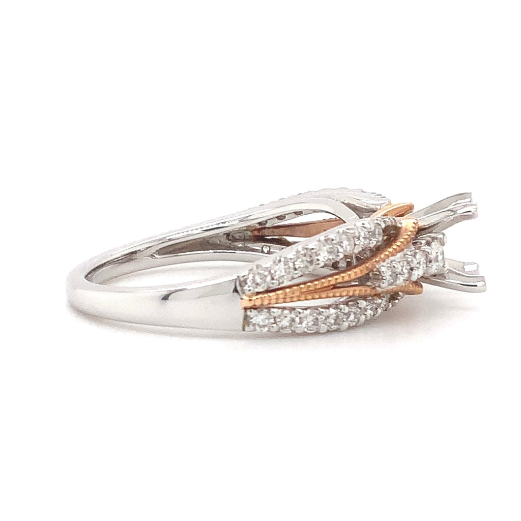 ostbey diamond semi mounting round brilliant cut diamonds 0.47 ctw 14k white and rose gold