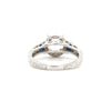 round brilliant cut diamond & blue sapphire semi mounting 14k white gold