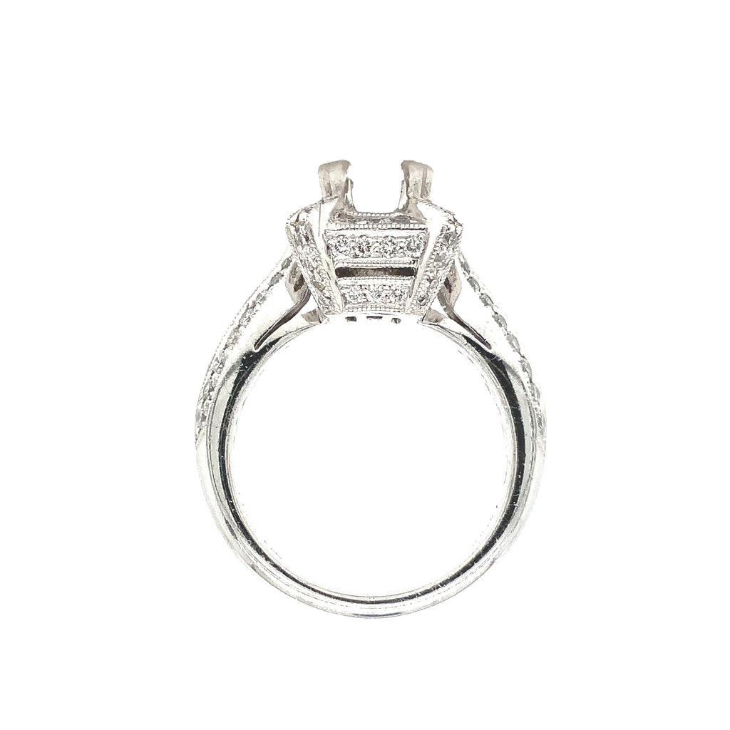 platinum and diamond semi mounting ring diamonds 0.89 ctw