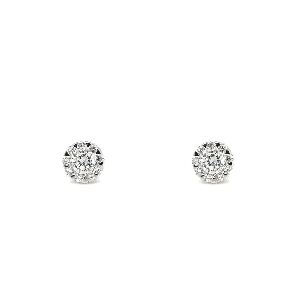 Memoire Bouquet Collection Diamond Post Earrings 0.20 cts t.w. 18 kt White Gold - Image 1 of 3