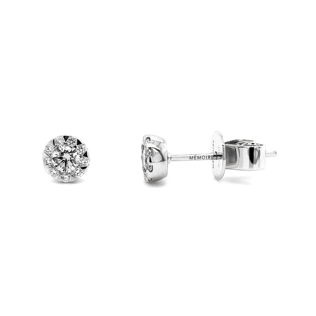 Memoire Bouquet Collection Diamond Post Earrings 0.20 cts t.w. 18 kt White Gold - Image 3 of 3