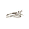 round brilliant cut diamond & blue sapphire semi mounting 14k white gold