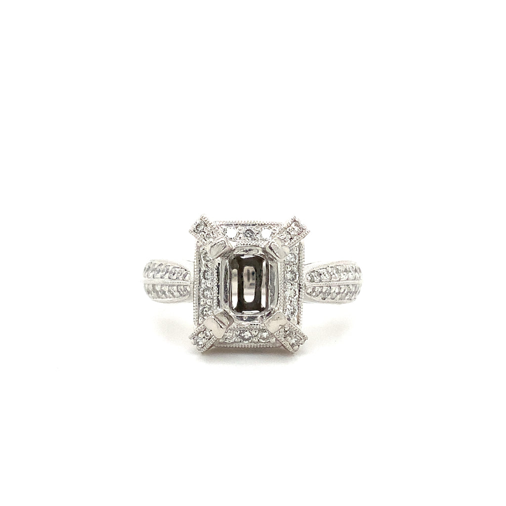 platinum and diamond semi mounting ring diamonds 0.89 ctw