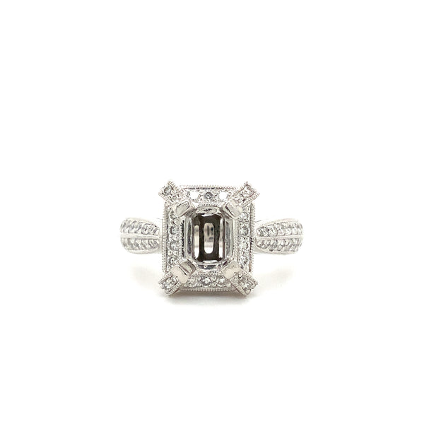 platinum and diamond semi mounting ring diamonds 0.89 ctw