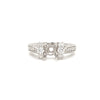 diamond semi mounting 3 row pave shank with 6 larger prong set 18 kt white gold