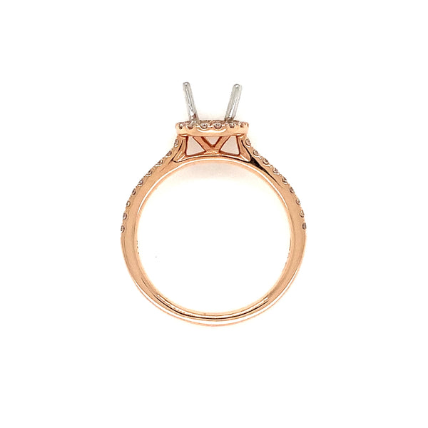 rose gold semi mounting round brilliant diamonds equals 0.29ctw 14k rose gold
