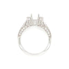 diamond semi mounting 3 row pave shank with 6 larger prong set 18 kt white gold