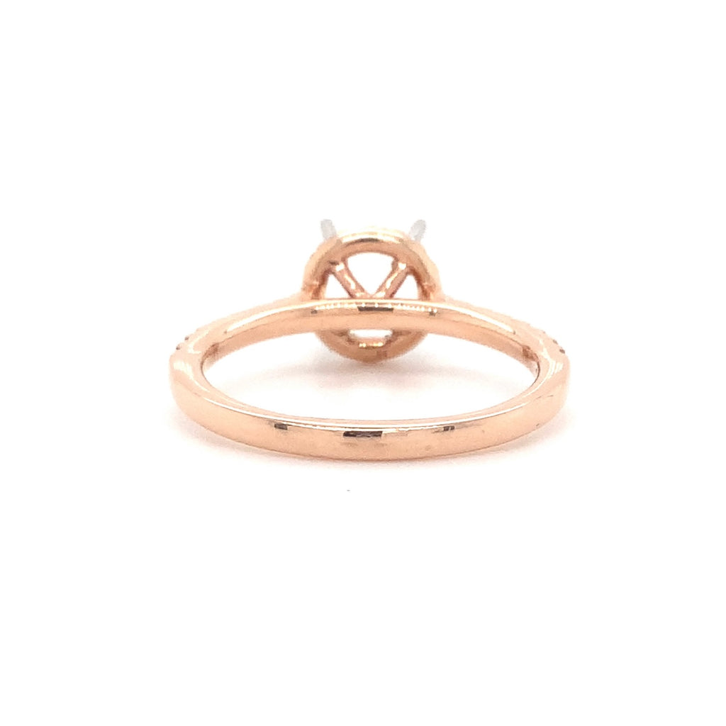 rose gold semi mounting round brilliant diamonds equals 0.29ctw 14k rose gold