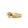 etoile 12 diamond ring semi mounting for 1 carat diamond knife edge matte finish 18k yellow gold