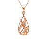 devotion forevermark open cage pear shape diamond necklace 1.20ctw 18k rose gold