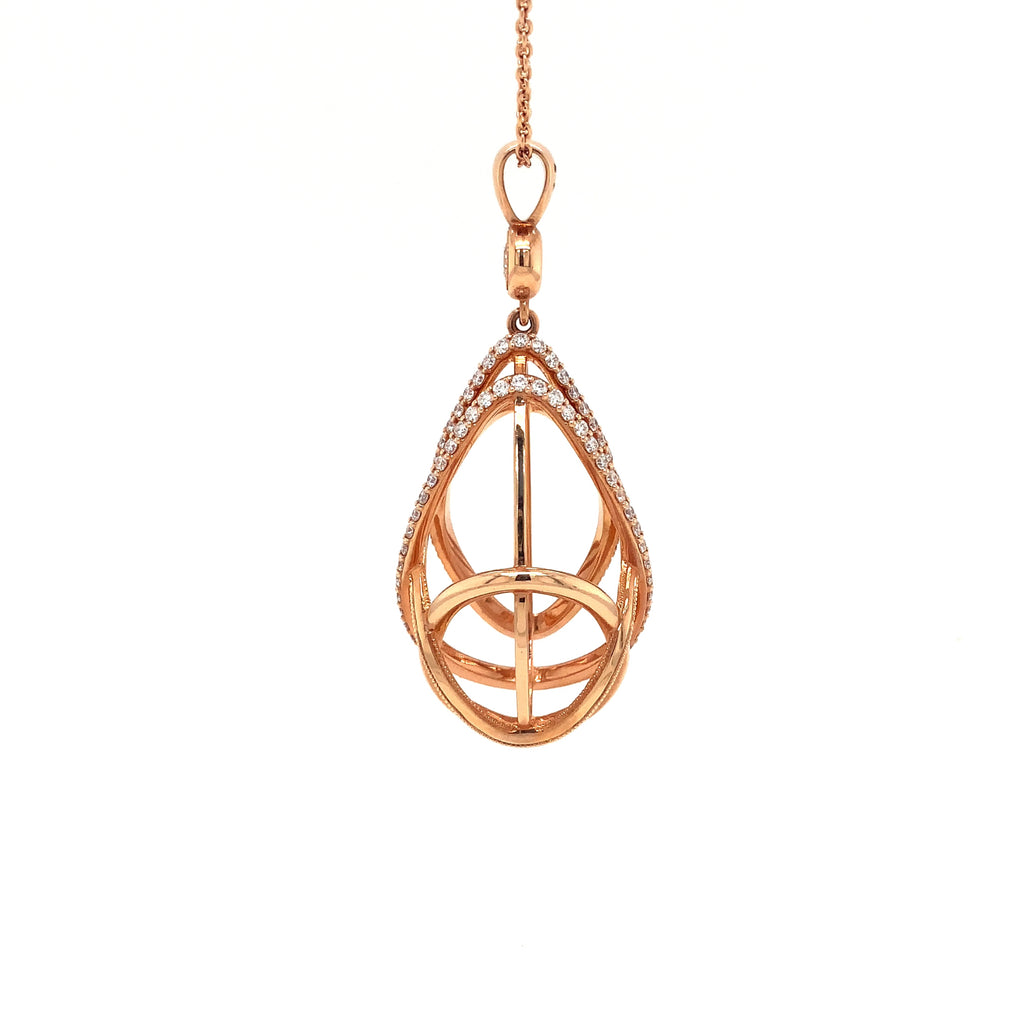 devotion forevermark open cage pear shape diamond necklace 1.20ctw 18k rose gold