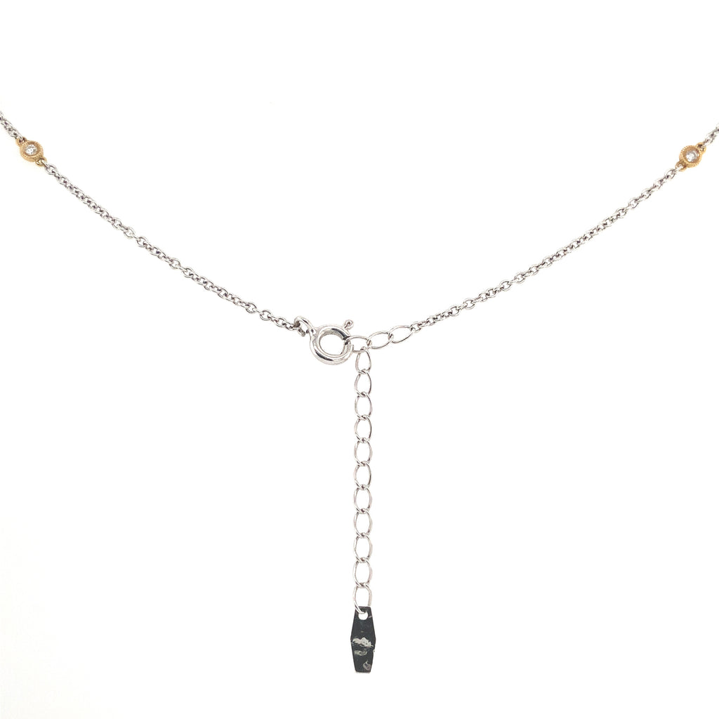 lavalier pavée diamond pendant brilliant cut diamonds  1.71 ctw 18k white and yellow gold