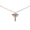 diamond christian marriage symbol® cross pendant in 14k rose and white gold 0.28 cts t.w.