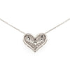 diamond pavée heart necklace 48 round brilliant diamonds equals to .50 ctw 18k white, rose & yellow gold
