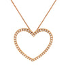 diamond heart shaped pendant 50 round brilliant diamonds  0.62ctw 33mm diameter 18k rose gold