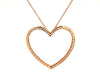 diamond heart shaped pendant 50 round brilliant diamonds  0.62ctw 33mm diameter 18k rose gold