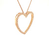 diamond heart shaped pendant 50 round brilliant diamonds  0.62ctw 33mm diameter 18k rose gold