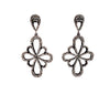 oxidized sterling silver and fancy gray diamond drop earrings