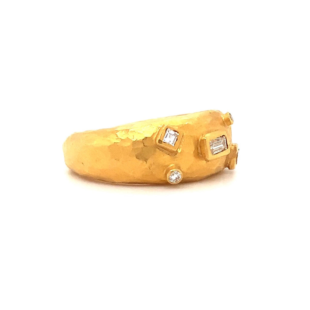 Lika Behar Substance Collection Multi-Cut Diamond Band Hammered 24K Gold - Image 4 of 4