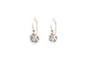 blue sapphire and diamond double halo leverback  drop earrings 14k white gold
