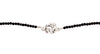  cultured tahitian black pearl and black spinal faceted beads 28 inch necklace.