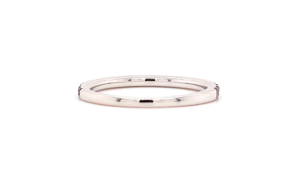 chocolate diamond stackable band in 14 kt white gold.