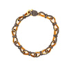 black diamond sterling silver and gold vermeil pavée link bracelet