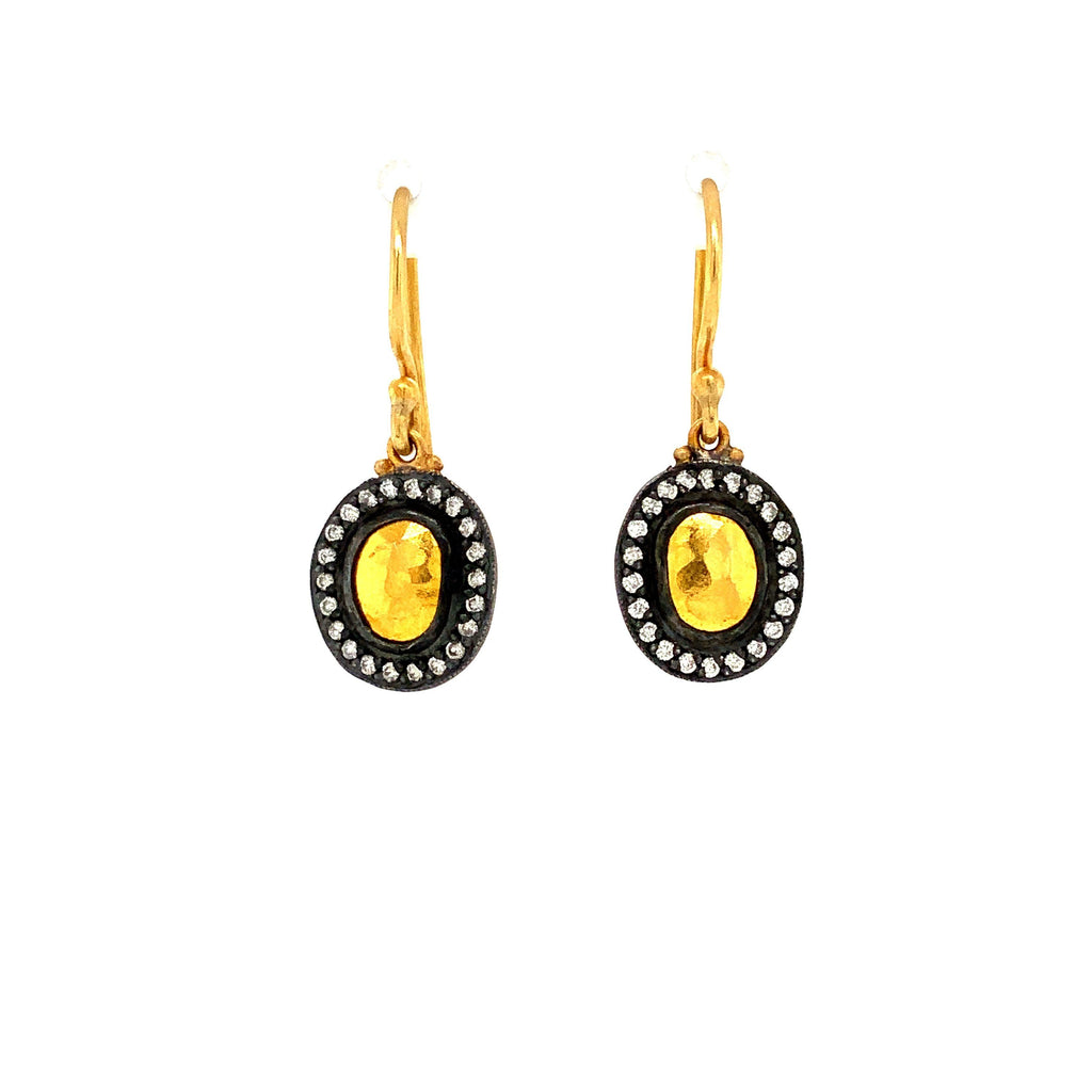 Lika Behar 24K Gold And Sterling Silver Diamond Freeform Reflections Drop Earrings - Image 2 of 4