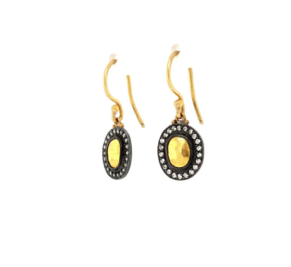 Lika Behar 24K Gold And Sterling Silver Diamond Freeform Reflections Drop Earrings - Image 3 of 4