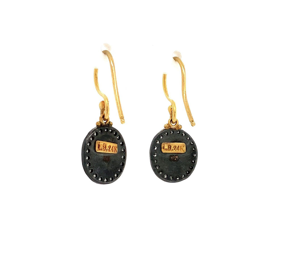 Lika Behar 24K Gold And Sterling Silver Diamond Freeform Reflections Drop Earrings - Image 4 of 4