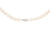 white freshwater pearl and diamond drop necklace.