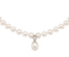 white freshwater pearl and diamond drop necklace.
