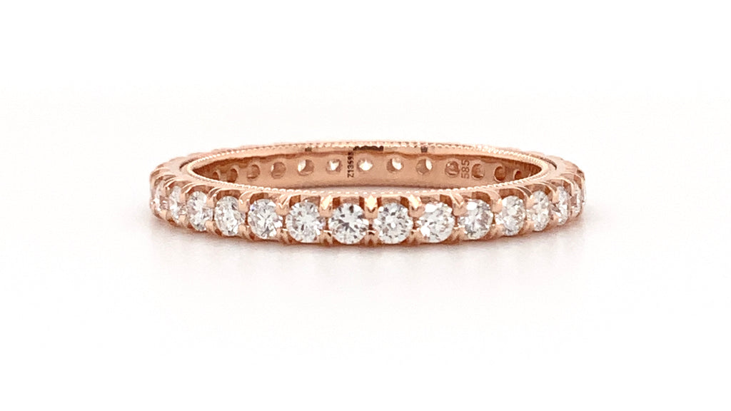Christopher Designs Stackable Diamond Eternity  Wedding Band 0.78 ctw.14K Rose Gold - Image 2 of 5