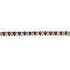 vintage aqua & garnet tennis bracelet,18k yellow gold 36 pear shaped gemstones