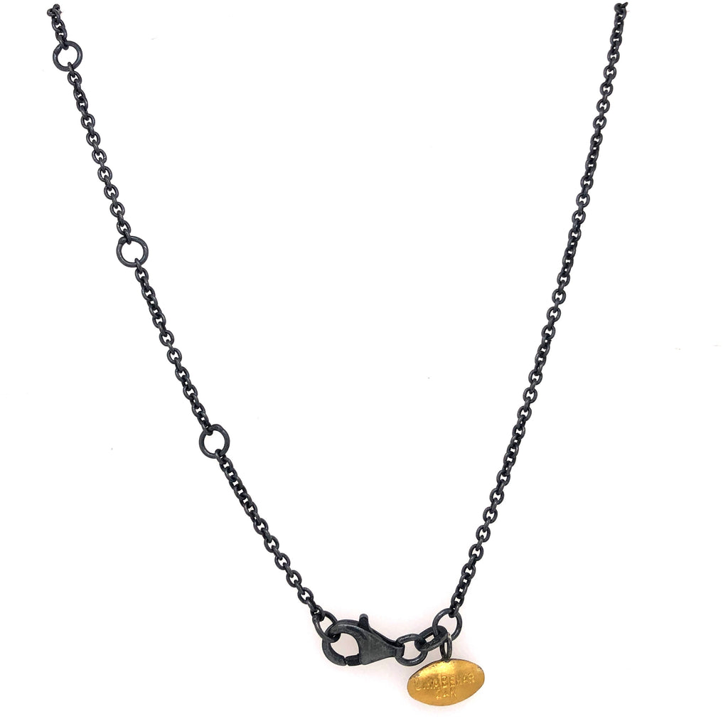 Lika Behar Dylan Bar Necklace 24K Yellow Gold and Oxidized Silver | Blacy's Fine Jewelers