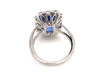 blue sapphire and diamond ring 5.30ct cornflower blue with diamond halo 1.13 ctw
