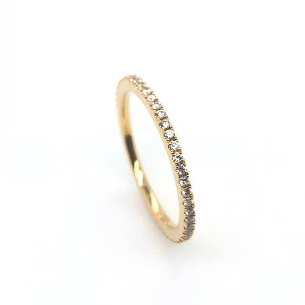 18K Yellow Gold Stackable Eternity Band 49 Diamonds Equals .29 ctw | Blacy's Vault