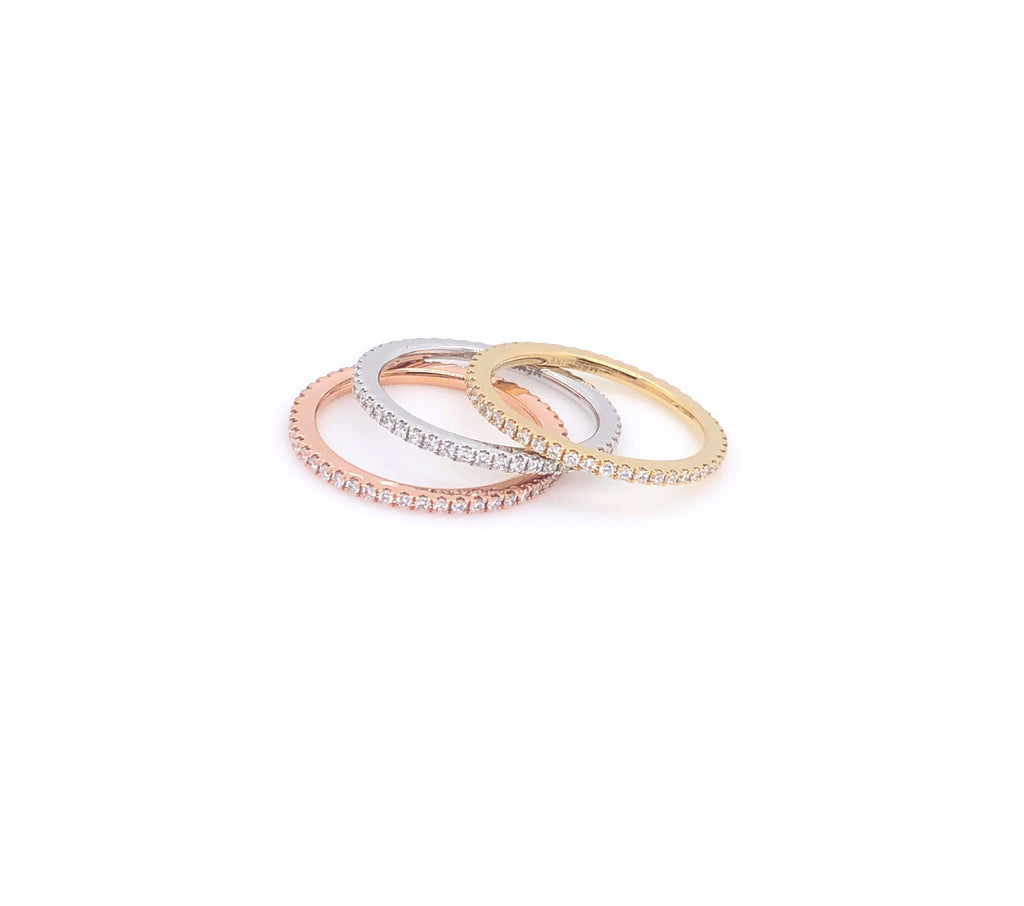 18K Rose Gold Stackable Eternity Band 49 Diamonds Equals .29 ctw | Blacy's Vault