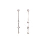 Memoire 18K White Gold Cascade Drop Pierced Post Earrings 8 Diamonds equals .48 ctw 40mm Long | Blacy's Fine Jewelers, Memoire