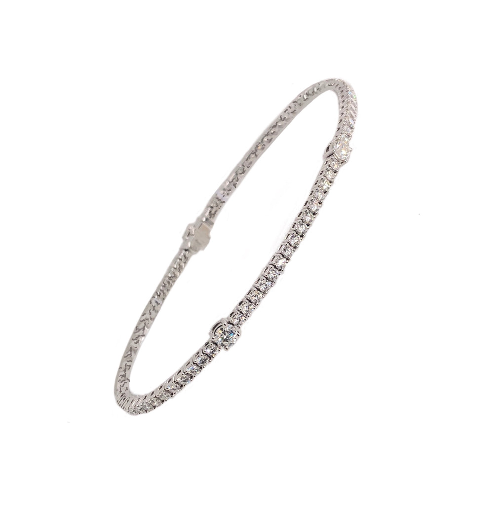 Memoire 18K White Gold Tennis Diamond 2.74ctw Bracelet | Blacy's Vault