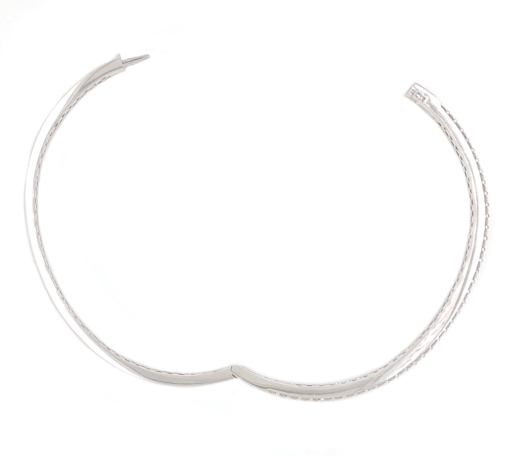 Memoire 18K White Gold Bangle 40 Diamonds Equals 1.07 ctw Bangle Diameter Measures 2.5 Inches | Blacy's Fine Jewelers, Memoire