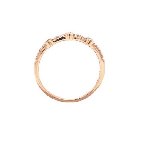 large and small round brilliant cut diamonds 0.20 ctw bezel set band 14k rose gold