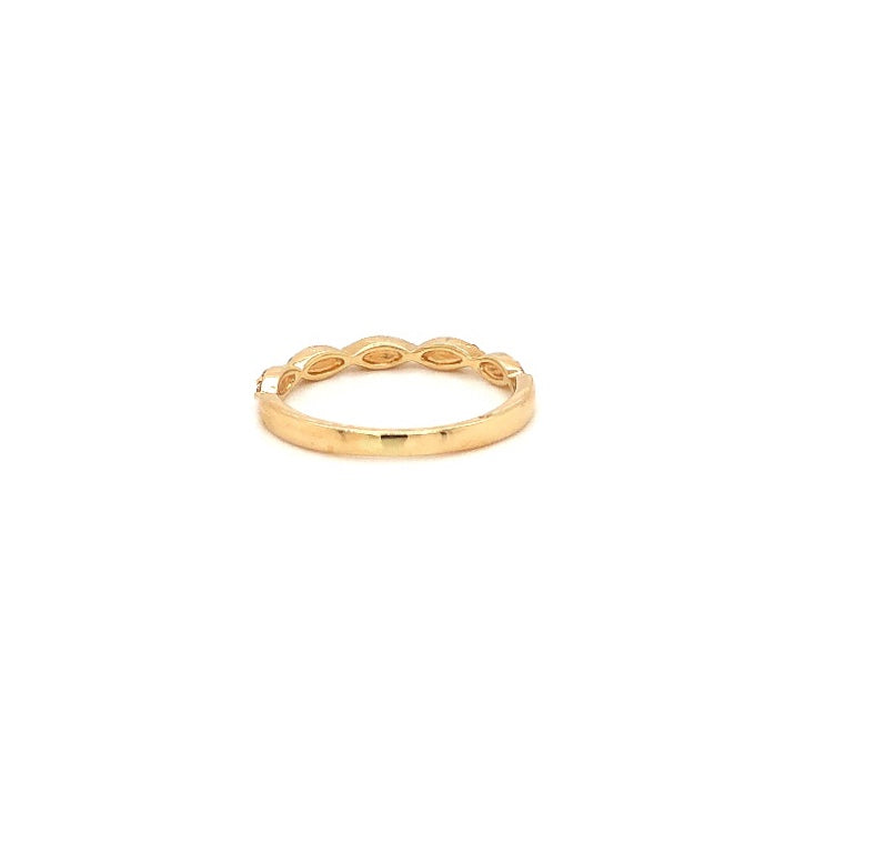triple diamond marquis stackable band round brilliant cut diamonds 14k yellow gold